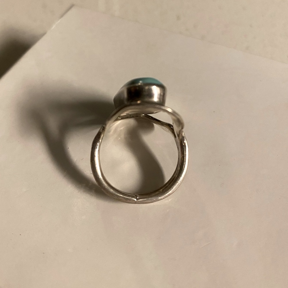Sterling Silver and Turquoise Ring - Size 8 - Picture 3 of 4
